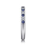 Straight Wedding Ring in 14k White Gold with Round Sapphire at Gabriel & Co.