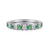Straight Wedding Ring in 14k White Gold with Round Sapphire at Gabriel & Co.