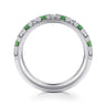 Straight Wedding Ring in 14k White Gold with Round Sapphire at Gabriel & Co.