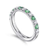 Straight Wedding Ring in 14k White Gold with Round Sapphire at Gabriel & Co.