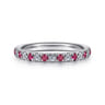 Straight Wedding Ring in 14k White Gold with Round Ruby at Gabriel & Co.