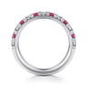 Straight Wedding Ring in 14k White Gold with Round Sapphire at Gabriel & Co.