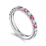 Straight Wedding Ring in 14k White Gold with Round Sapphire at Gabriel & Co.