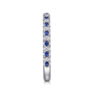 Bari - 14K White Gold Diamond and Sapphire Anniversary Band