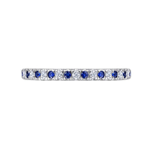 Bari - 14K White Gold Diamond and Sapphire Anniversary Band