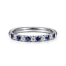 Straight Wedding Ring in 14k White Gold with Round Sapphire at Gabriel & Co.