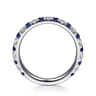 Straight Wedding Ring in 14k White Gold with Round Sapphire at Gabriel & Co.