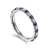 Straight Wedding Ring in 14k White Gold with Round Sapphire at Gabriel & Co.