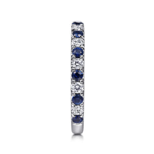 Bari - 14K White Gold Diamond and Sapphire Anniversary Band