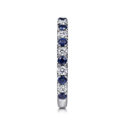Bari - 14K White Gold Diamond and Sapphire Anniversary Band