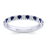 Straight Wedding Ring in 14k White Gold with Round Sapphire at Gabriel & Co.