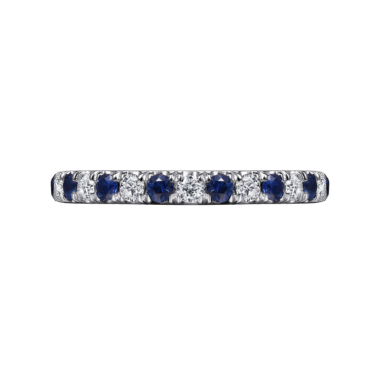 Bari - 14K White Gold Diamond and Sapphire Anniversary Band