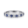Straight Wedding Ring in 14k White Gold with Round Sapphire at Gabriel & Co.