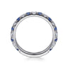 Straight Wedding Ring in 14k White Gold with Round Sapphire at Gabriel & Co.