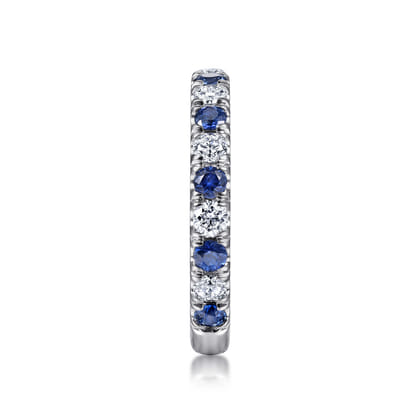 Bari - 14K White Gold Diamond and Sapphire Anniversary Band