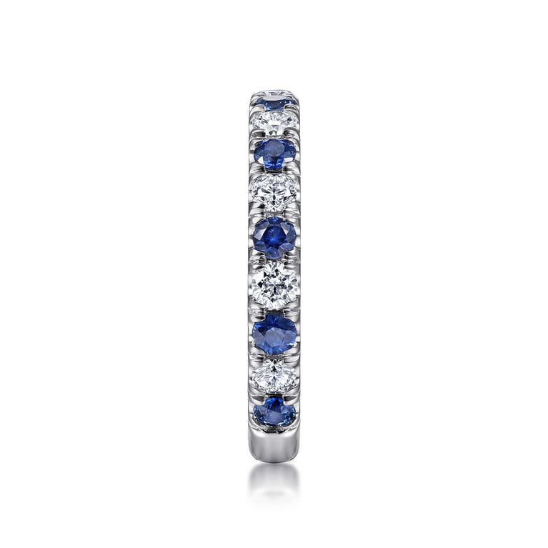Straight Wedding Ring in 14k White Gold with Round Sapphire at Gabriel & Co. - Shot 4