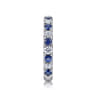 Straight Wedding Ring in 14k White Gold with Round Sapphire at Gabriel & Co.