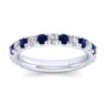 Straight Wedding Ring in 14k White Gold with Round Sapphire at Gabriel & Co.