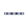 Straight Wedding Ring in 14k White Gold with Round Sapphire at Gabriel & Co.