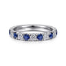 Straight Wedding Ring in 14k White Gold with Round Sapphire at Gabriel & Co.
