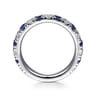 Straight Wedding Ring in 14k White Gold with Round Sapphire at Gabriel & Co.