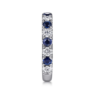 Bari - 14K White Gold Diamond and Sapphire Anniversary Band