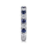 Straight Wedding Ring in 14k White Gold with Round Sapphire at Gabriel & Co.