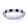 Straight Wedding Ring in 14k White Gold with Round Sapphire at Gabriel & Co.