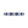 Straight Wedding Ring in 14k White Gold with Round Sapphire at Gabriel & Co.