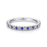 Eternity Band Wedding Ring in 14k White Gold with Round Sapphire at Gabriel & Co.