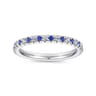 Eternity Band Wedding Ring in 14k White Gold with Round Sapphire at Gabriel & Co.
