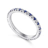 Eternity Band Wedding Ring in 14k White Gold with Round Sapphire at Gabriel & Co.