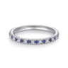 Eternity Band Wedding Ring in 14k White Gold with Round Sapphire at Gabriel & Co.
