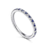 Eternity Band Wedding Ring in 14k White Gold with Round Sapphire at Gabriel & Co.