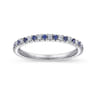 Eternity Band Wedding Ring in 14k White Gold with Round Sapphire at Gabriel & Co.