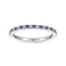 Eternity Band Wedding Ring in 14k White Gold with Round Sapphire at Gabriel & Co.