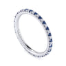 Eternity Band Wedding Ring in 14k White Gold with Round Sapphire at Gabriel & Co.