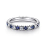 Eternity Band Wedding Ring in 14k White Gold with Round Sapphire at Gabriel & Co.