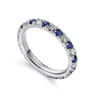 Eternity Band Wedding Ring in 14k White Gold with Round Sapphire at Gabriel & Co.