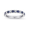 Eternity Band Wedding Ring in 14k White Gold with Round Sapphire at Gabriel & Co.