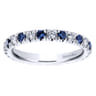 Eternity Band Wedding Ring in 14k White Gold with Round Sapphire at Gabriel & Co.