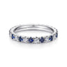 Eternity Band Wedding Ring in 14k White Gold with Round Sapphire at Gabriel & Co.
