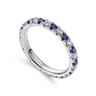 Eternity Band Wedding Ring in 14k White Gold with Round Sapphire at Gabriel & Co.