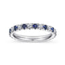 Eternity Band Wedding Ring in 14k White Gold with Round Sapphire at Gabriel & Co.