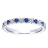 Eternity Band Wedding Ring in 14k White Gold with Round Sapphire at Gabriel & Co.