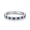 Eternity Band Wedding Ring in 14k White Gold with Round Sapphire at Gabriel & Co.