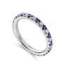 Eternity Band Wedding Ring in 14k White Gold with Round Sapphire at Gabriel & Co.