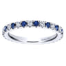Eternity Band Wedding Ring in 14k White Gold with Round Sapphire at Gabriel & Co.