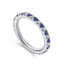 Eternity Band Wedding Ring in 14k White Gold with Round Sapphire at Gabriel & Co.
