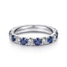 Eternity Band Wedding Ring in 14k White Gold with Round Sapphire at Gabriel & Co.
